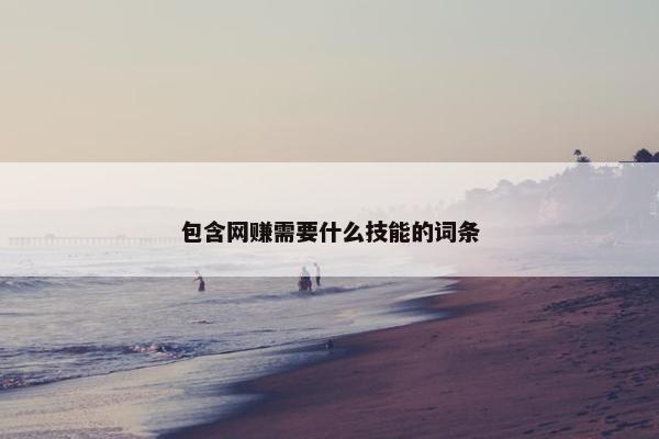 包含网赚需要什么技能的词条