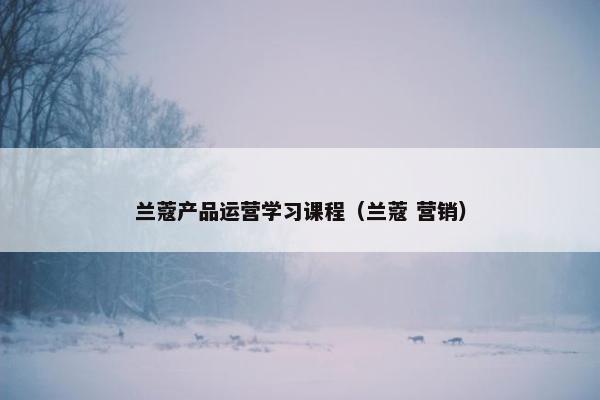 兰蔻产品运营学习课程（兰蔻 营销）