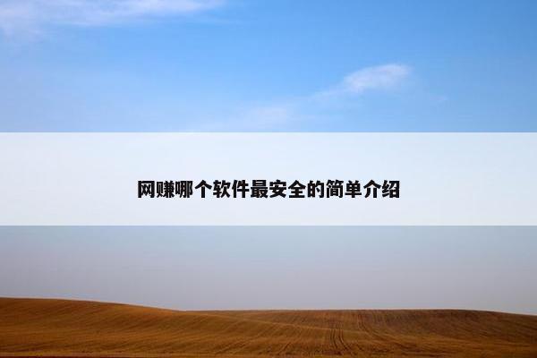 网赚哪个软件最安全的简单介绍