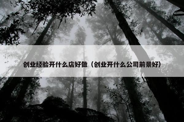 创业经验开什么店好做（创业开什么公司前景好）