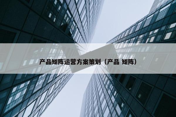 产品矩阵运营方案策划（产品 矩阵）