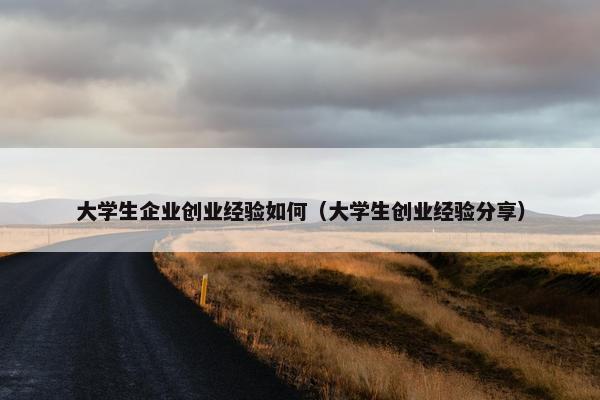 大学生企业创业经验如何（大学生创业经验分享）