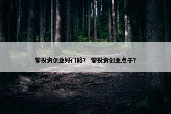 零投资创业好门路？ 零投资创业点子？