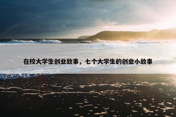 在校大学生创业故事，七个大学生的创业小故事