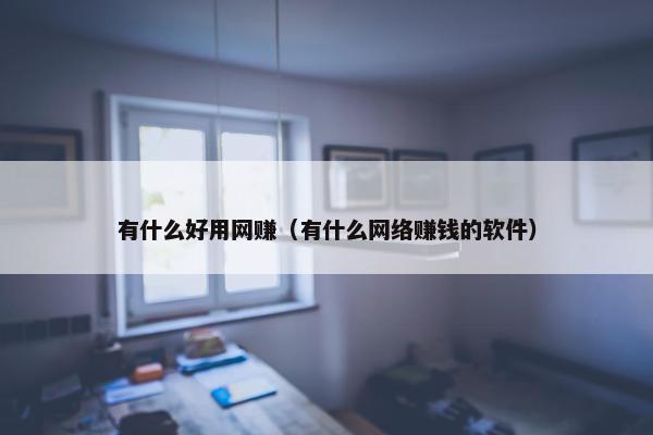 有什么好用网赚（有什么网络赚钱的软件）