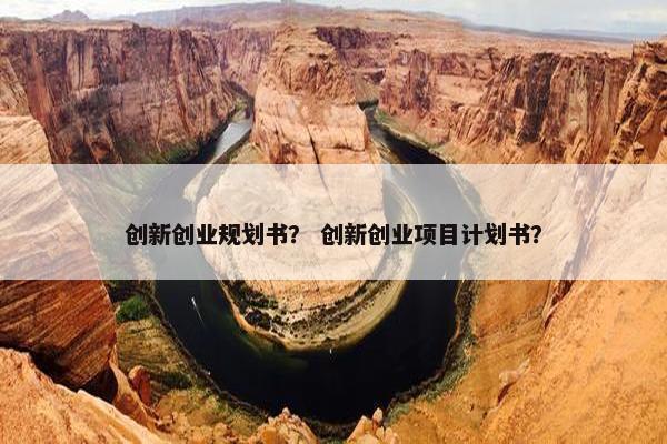 创新创业规划书？ 创新创业项目计划书？