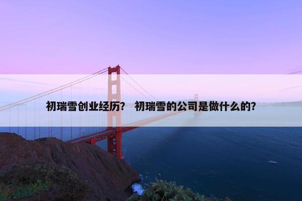 初瑞雪创业经历？ 初瑞雪的公司是做什么的？