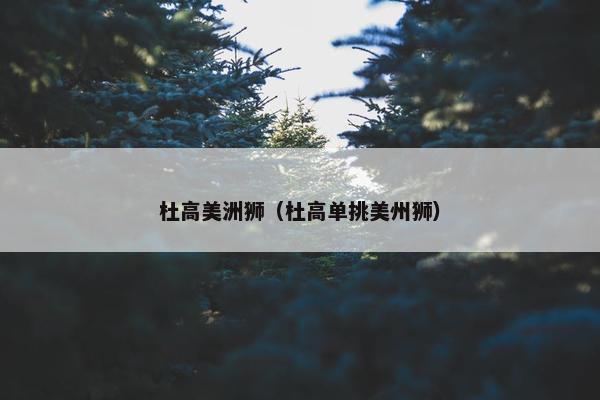 杜高美洲狮（杜高单挑美州狮）