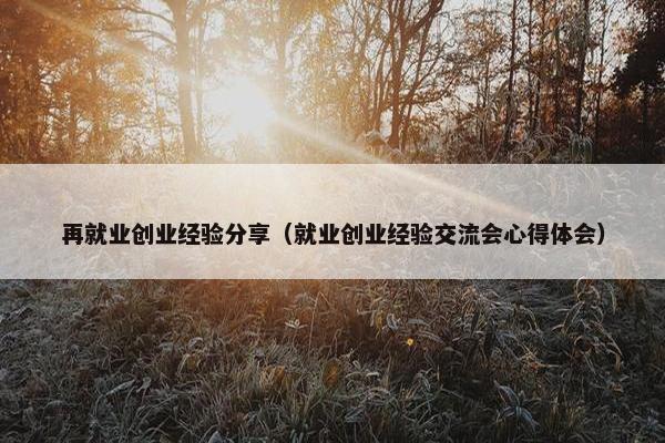 再就业创业经验分享（就业创业经验交流会心得体会）