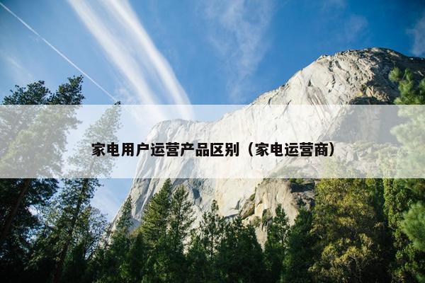 家电用户运营产品区别（家电运营商）