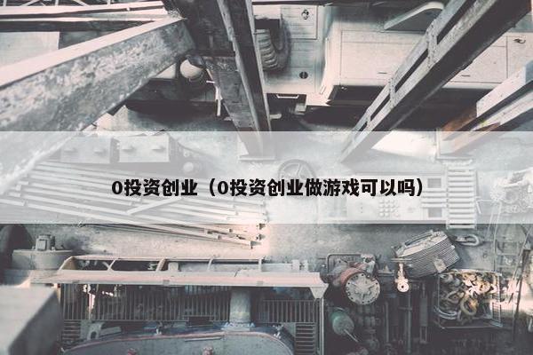 0投资创业（0投资创业做游戏可以吗）