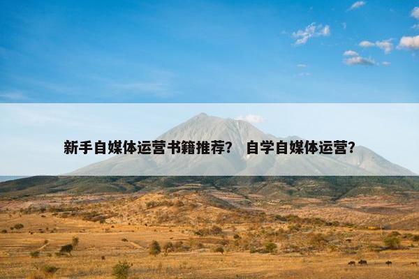 新手自媒体运营书籍推荐？ 自学自媒体运营？