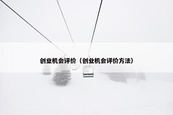 创业机会评价（创业机会评价方法）