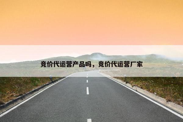 竞价代运营产品吗，竞价代运营厂家