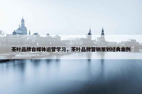 茶叶品牌自媒体运营学习，茶叶品牌营销策划经典案例