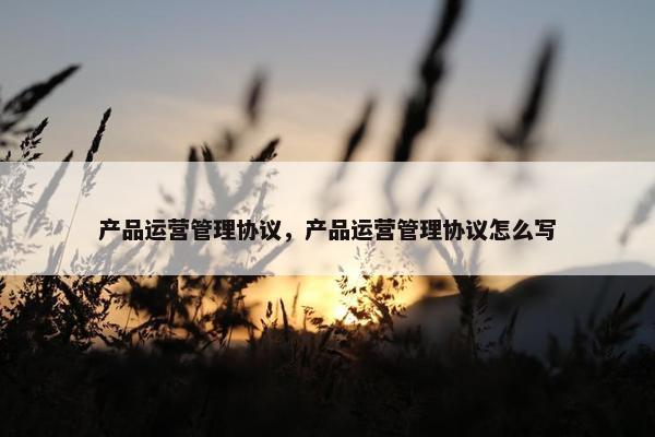 产品运营管理协议，产品运营管理协议怎么写