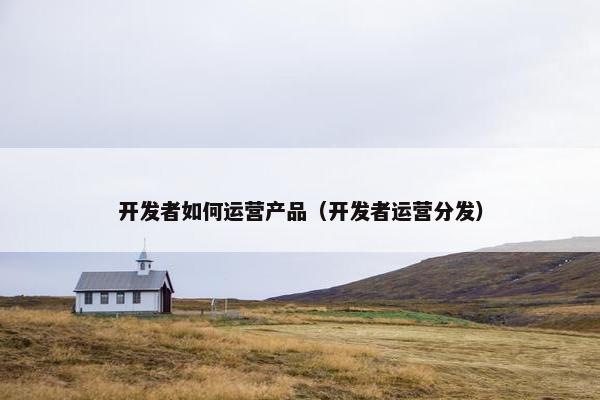 开发者如何运营产品（开发者运营分发）