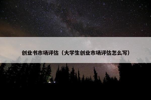 创业书市场评估（大学生创业市场评估怎么写）