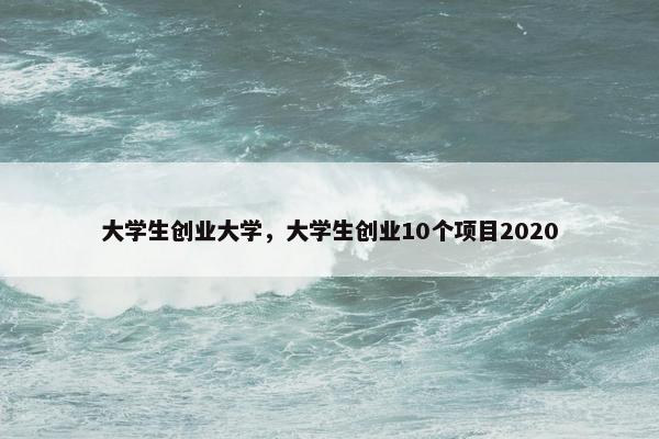 大学生创业大学，大学生创业10个项目2020