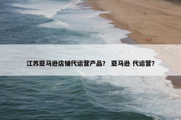 江苏亚马逊店铺代运营产品？ 亚马逊 代运营？