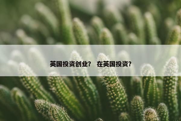 英国投资创业？ 在英国投资？