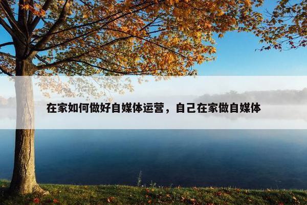 在家如何做好自媒体运营，自己在家做自媒体