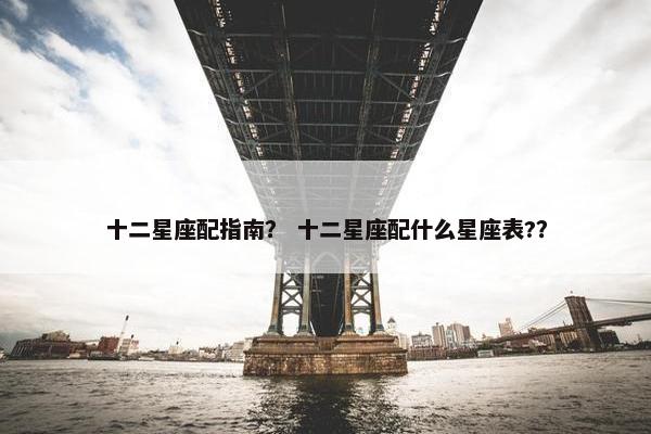 十二星座配指南？ 十二星座配什么星座表?？