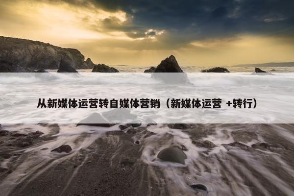 从新媒体运营转自媒体营销（新媒体运营 +转行）