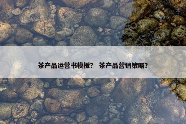 茶产品运营书模板？ 茶产品营销策略？