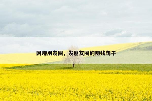 网赚朋友圈，发朋友圈的赚钱句子