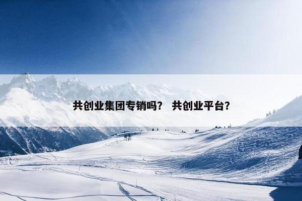 共创业集团专销吗？ 共创业平台？