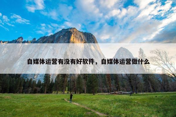 自媒体运营有没有好软件，自媒体运营做什么