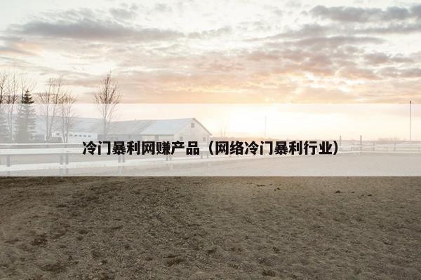 冷门暴利网赚产品（网络冷门暴利行业）