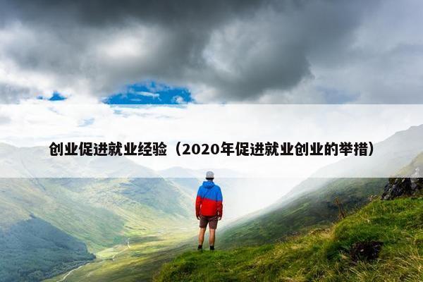 创业促进就业经验（2020年促进就业创业的举措）