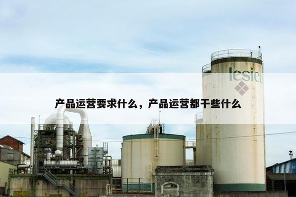 产品运营要求什么，产品运营都干些什么