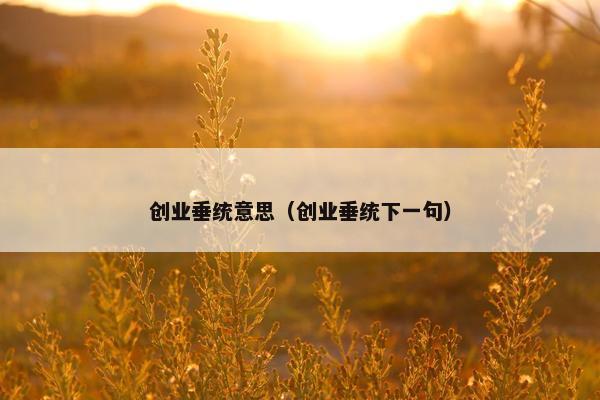 创业垂统意思（创业垂统下一句）