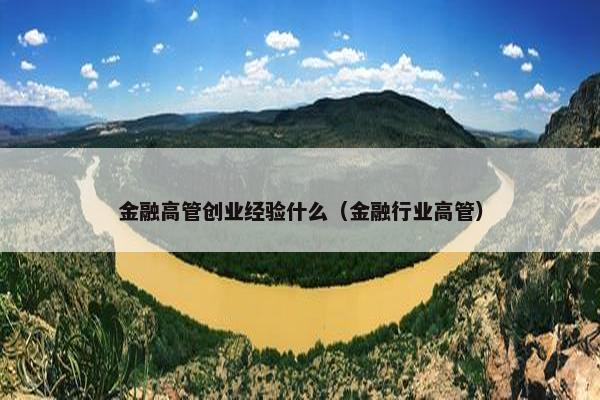 金融高管创业经验什么（金融行业高管）