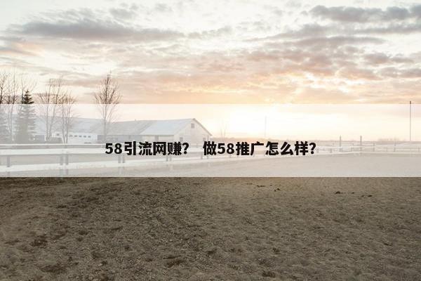 58引流网赚？ 做58推广怎么样？