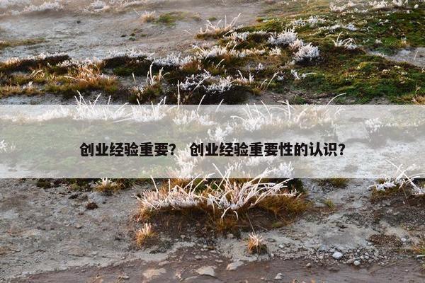 创业经验重要？ 创业经验重要性的认识？