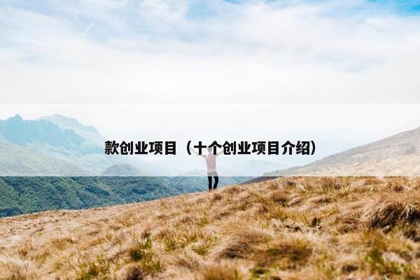 款创业项目（十个创业项目介绍）