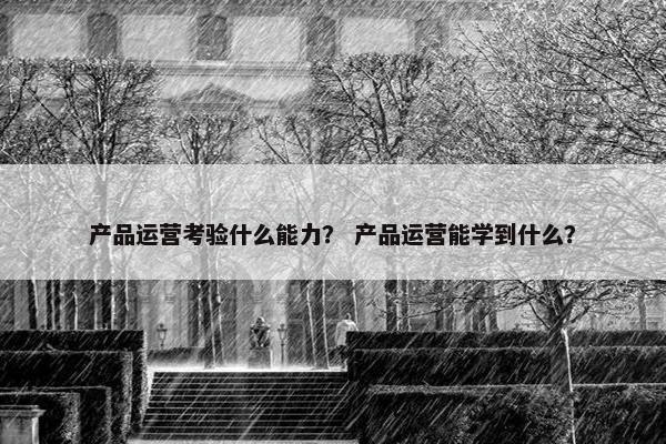 产品运营考验什么能力？ 产品运营能学到什么？