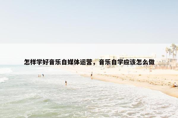 怎样学好音乐自媒体运营，音乐自学应该怎么做