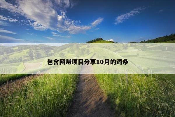 包含网赚项目分享10月的词条