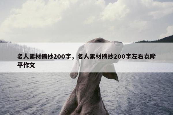 名人素材摘抄200字，名人素材摘抄200字左右袁隆平作文