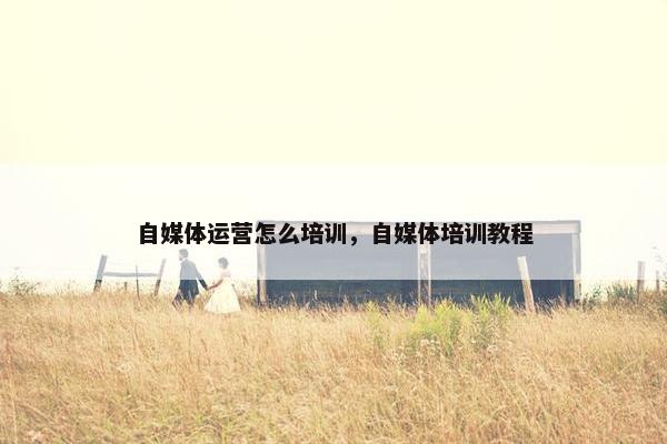 自媒体运营怎么培训，自媒体培训教程
