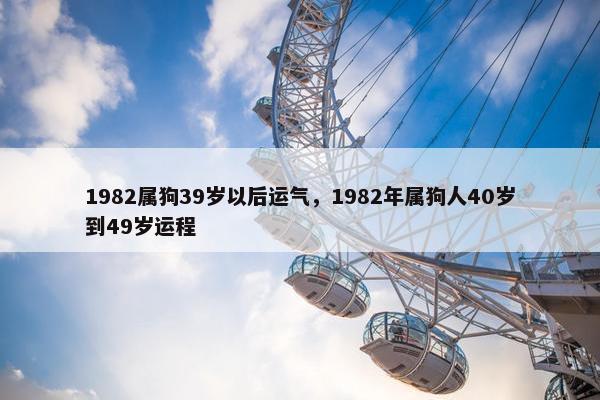 1982属狗39岁以后运气，1982年属狗人40岁到49岁运程