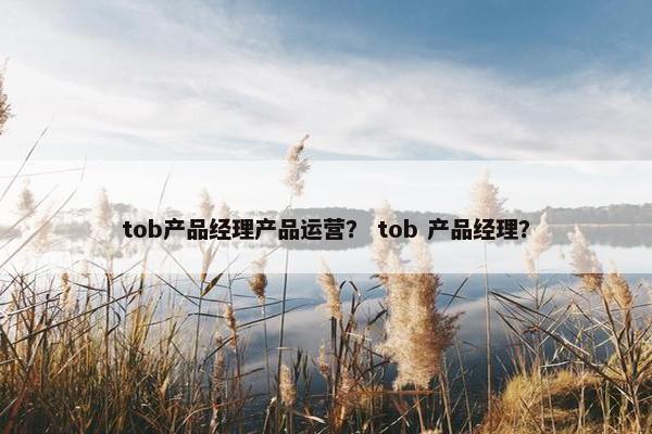 tob产品经理产品运营？ tob 产品经理？