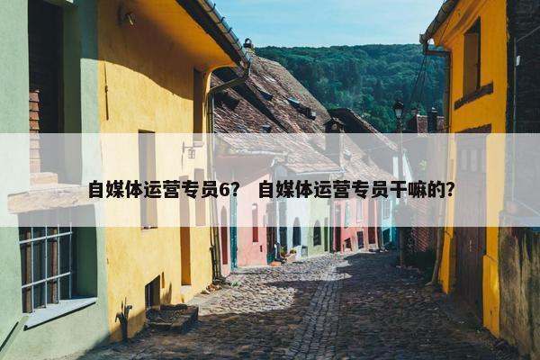 自媒体运营专员6？ 自媒体运营专员干嘛的？