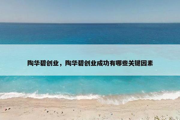 陶华碧创业，陶华碧创业成功有哪些关键因素