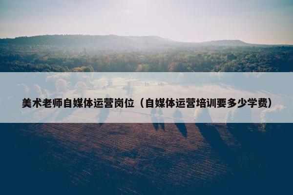 美术老师自媒体运营岗位（自媒体运营培训要多少学费）
